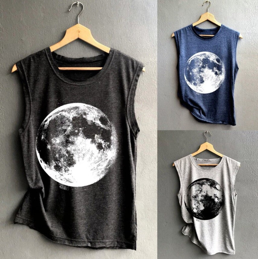 Chic Top Women girl moon erath tank top