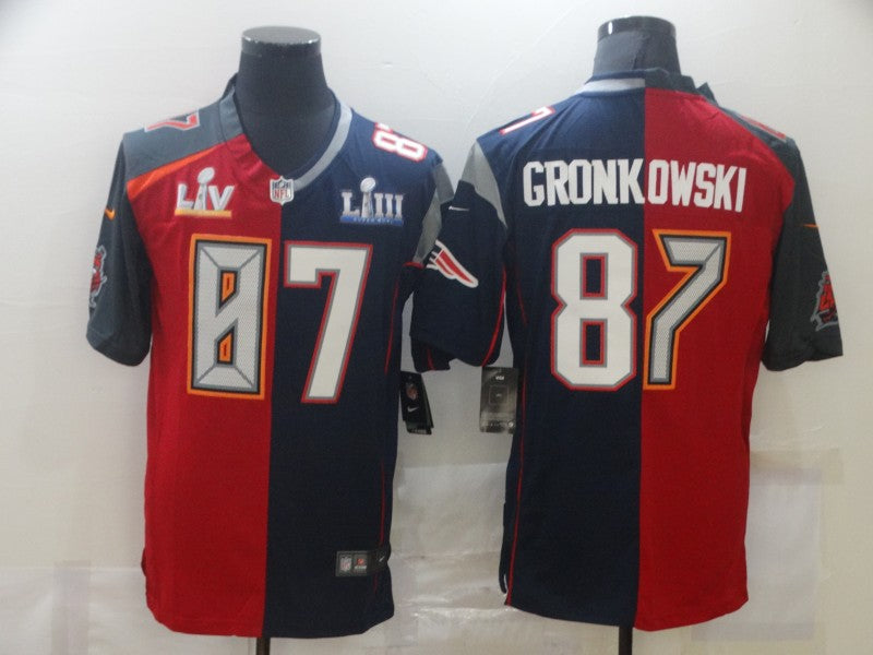 Men's New England Patriots Rob Gronkowski #87 Red/Navy Game Jerseys