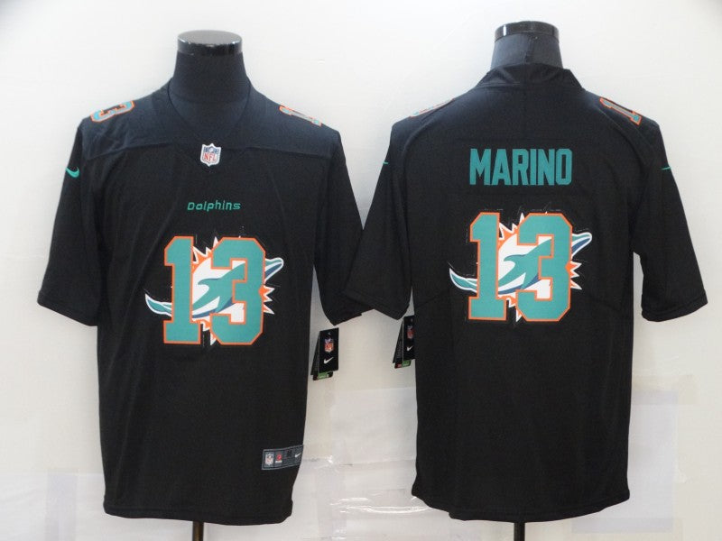 Men's Miami Dolphins #13 Dan Marino Black Alternate Player Game Jerseys
