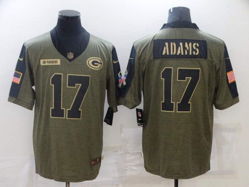 Men's Green Bay Packers Davante Adams #17 Brown Game Player Jerseys