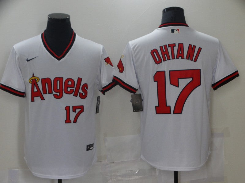 Men's Los Angeles Angels Shohei Ohtani #17 White Printed Baseball Jerseys
