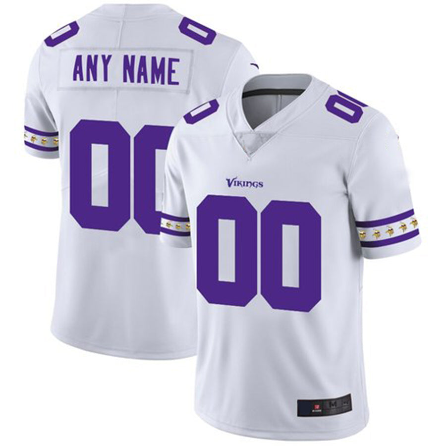 Custom1 Minnesota Vikings White Team Logo Vapor Limited Jerseys Stitched Jerseys Football Jerseys