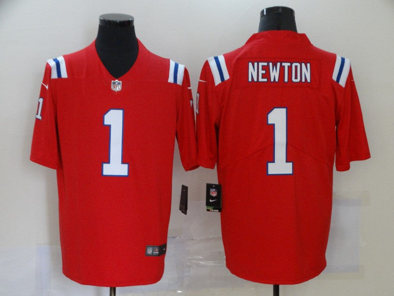 Men's New England Patriots Cam Newton #1 Red Alternate Game Jerseys