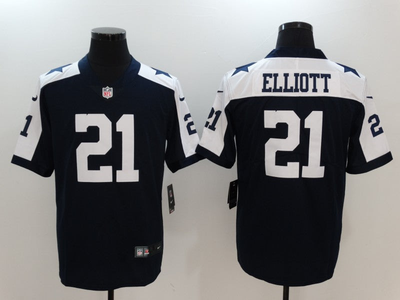 Men's Dallas Cowboys #21 Ezekiel Elliott Jerseys Navy