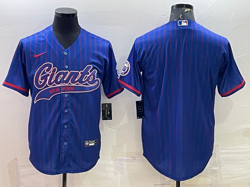 Men's New York Giants Blue Game Blank Jerseys