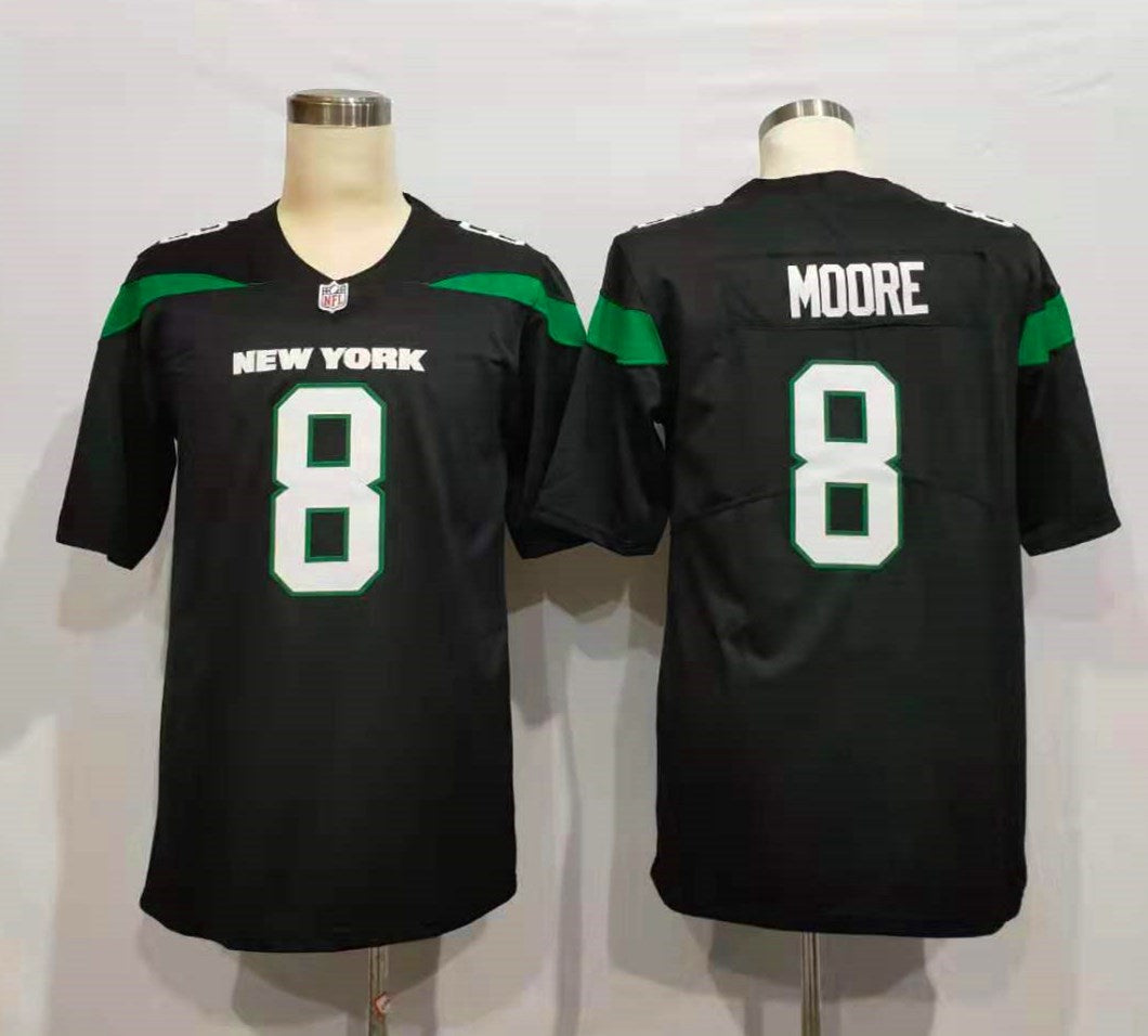 Men's New York Jets Elijah Moore #8 Stealth Black Game Jerseys