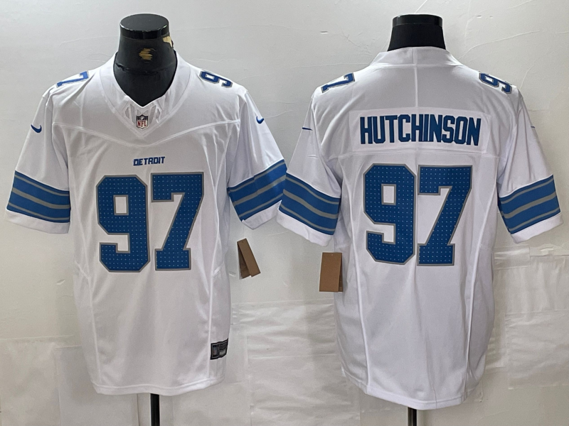 Men's Detroit Lions Aidan Hutchinson #97 White Vapor F.U.S.E. Limited Jerseys