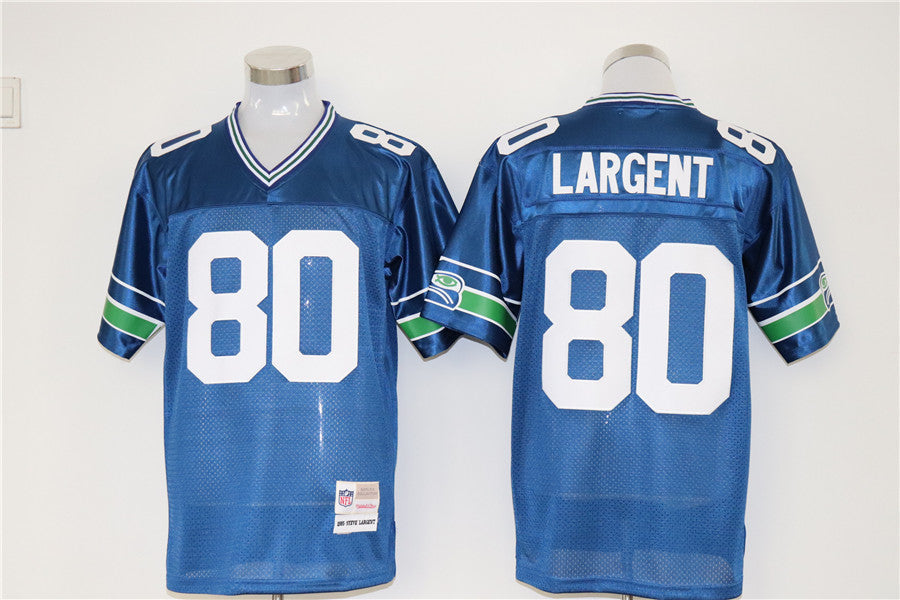 Men's Seattle Seahawks Steve Largent Mitchell & Ness Royal Legacy Replica Jerseys