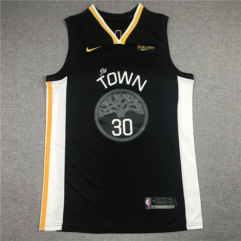 Men's Golden State Warriors Stephen Curry #30 Black Fast Break Replica Jerseys