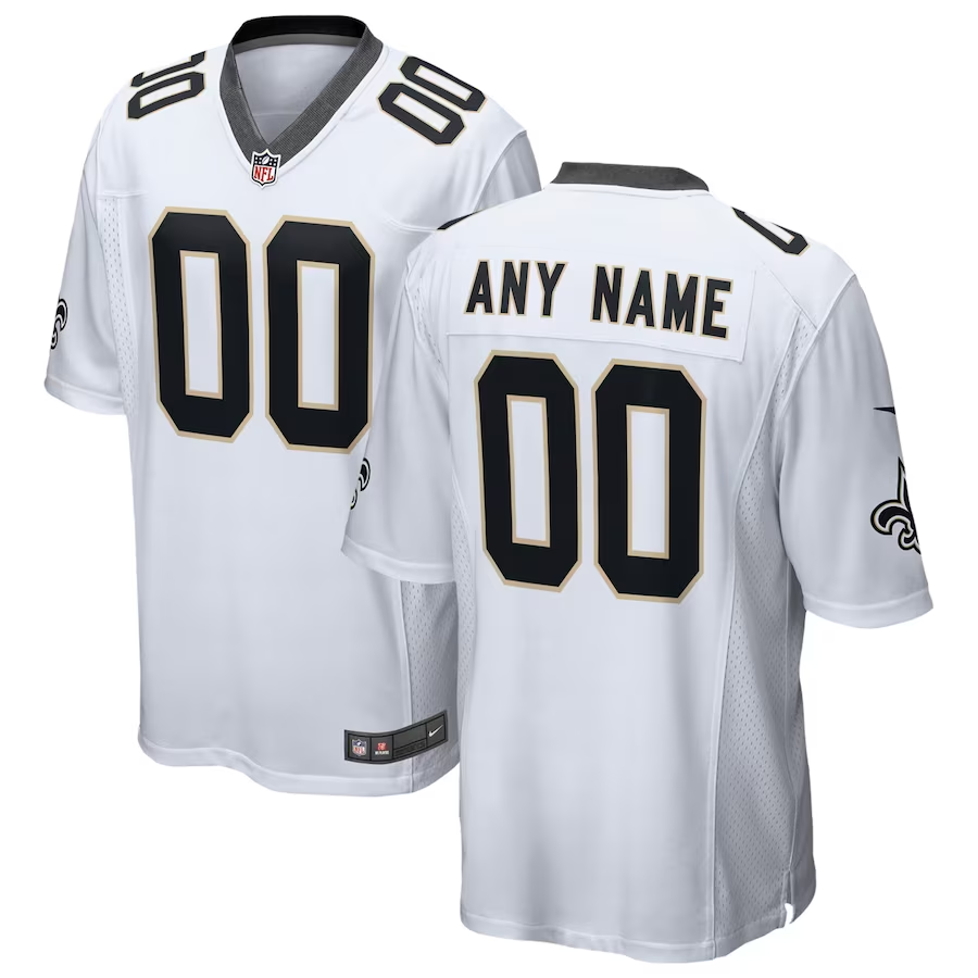 Custom New Orleans Saints White 2018 Game Jerseys