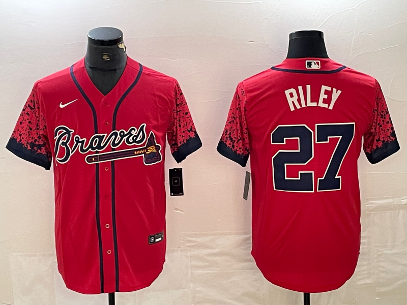 Men's Atlanta Braves Austin Riley #27 Red Player Jerseys