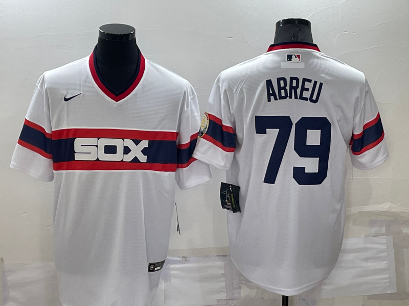 Men's Chicago White Sox Jose Abreu #79 White Stitched Jerseys