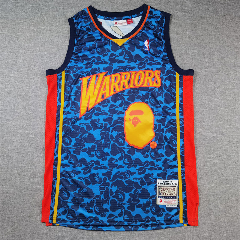 Men's Golden State Warriors x BAPE Navy 2009-10 Hardwood Classics Swingman Jerseys