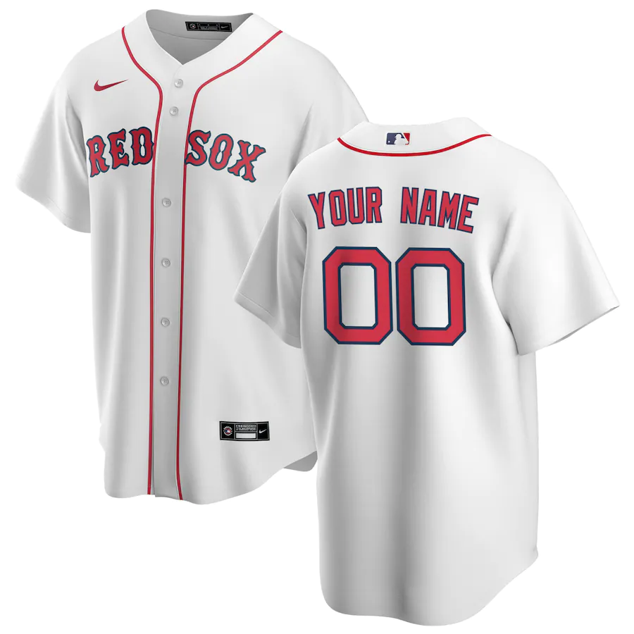 Men's Boston Red Sox White Home Replica Custom Jerseys