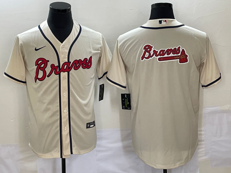 Men's Atlanta Braves Cream Replica Team Jerseys