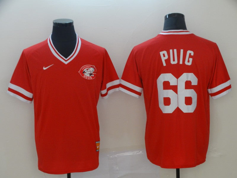 Men's Cincinnati Reds Yasiel Puig #66 Red Stitched Jerseys
