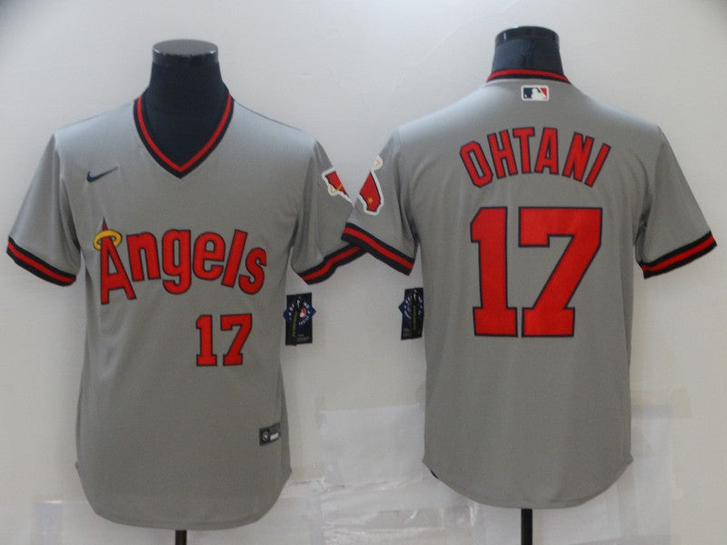 Men's Los Angeles Angels Shohei Ohtani #17 MLB Gray Printed Baseball Jerseys