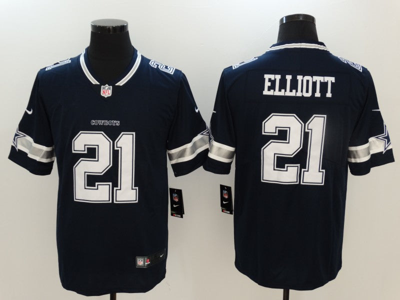 Men's Dallas Cowboys Ezekiel Elliott #21 Navy Game Player Jerseys