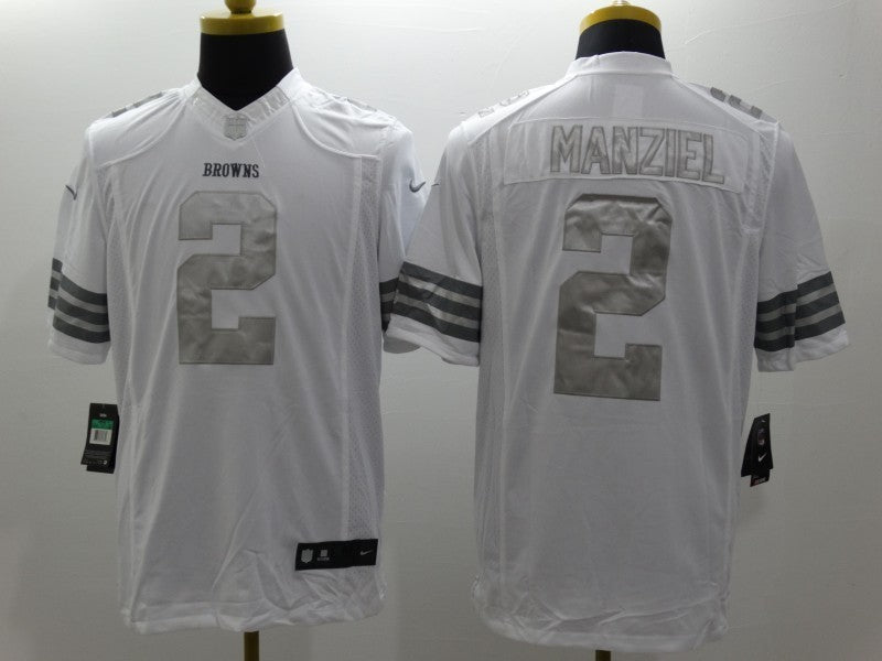 Men's Cleveland Browns Johnny Manziel #2 White Game Jerseys