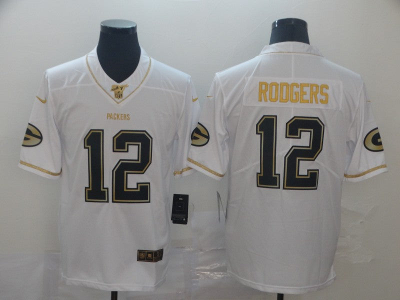 Men's Green Bay Packers #12 Aaron Rodgers White Game Jerseys