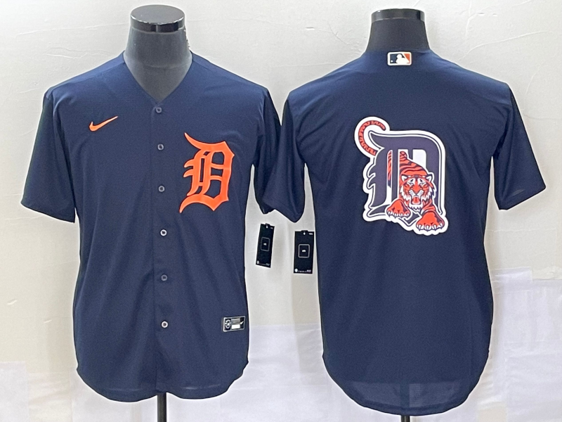 Men's Detroit Tigers Navy Alternate Authentic Logo Team Jerseys