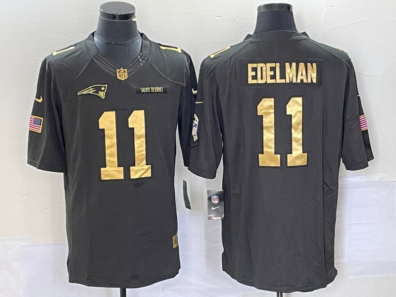 Men's New England Patriots Julian Edelman #11 Black Player Jerseys