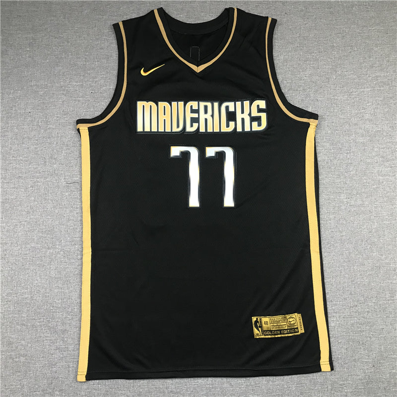 Men's Dallas Mavericks Luka Doncic #77 Swingman Player Jerseys Black