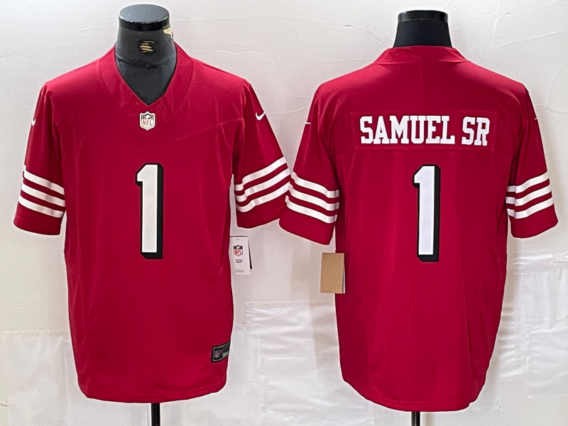 Men's San Francisco 49ers Deebo Samuel Sr #1 Scarlet Alternate Vapor F.U.S.E. Limited Jerseys