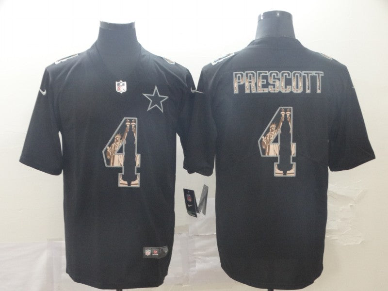 Men's Dallas Cowboys #4 Dak Prescott Black Game Jerseys