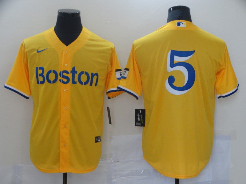 Men's Boston Red Sox Enrique Hernandez #5 Gold City Connect Replica Player Jerseys