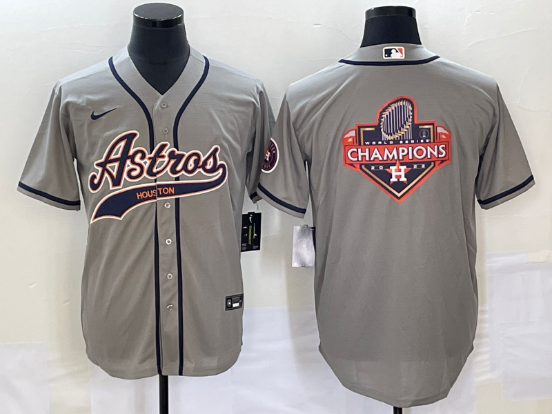 Men's Houston Astros Gray Replica Player Jerseys Joint Edition