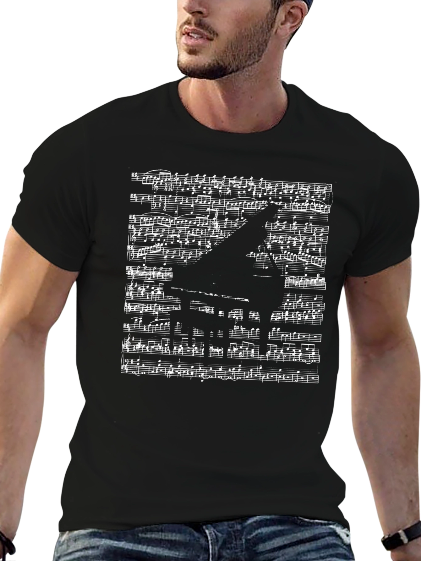 Musical Piano Sheet Music Graphic T-Shirt