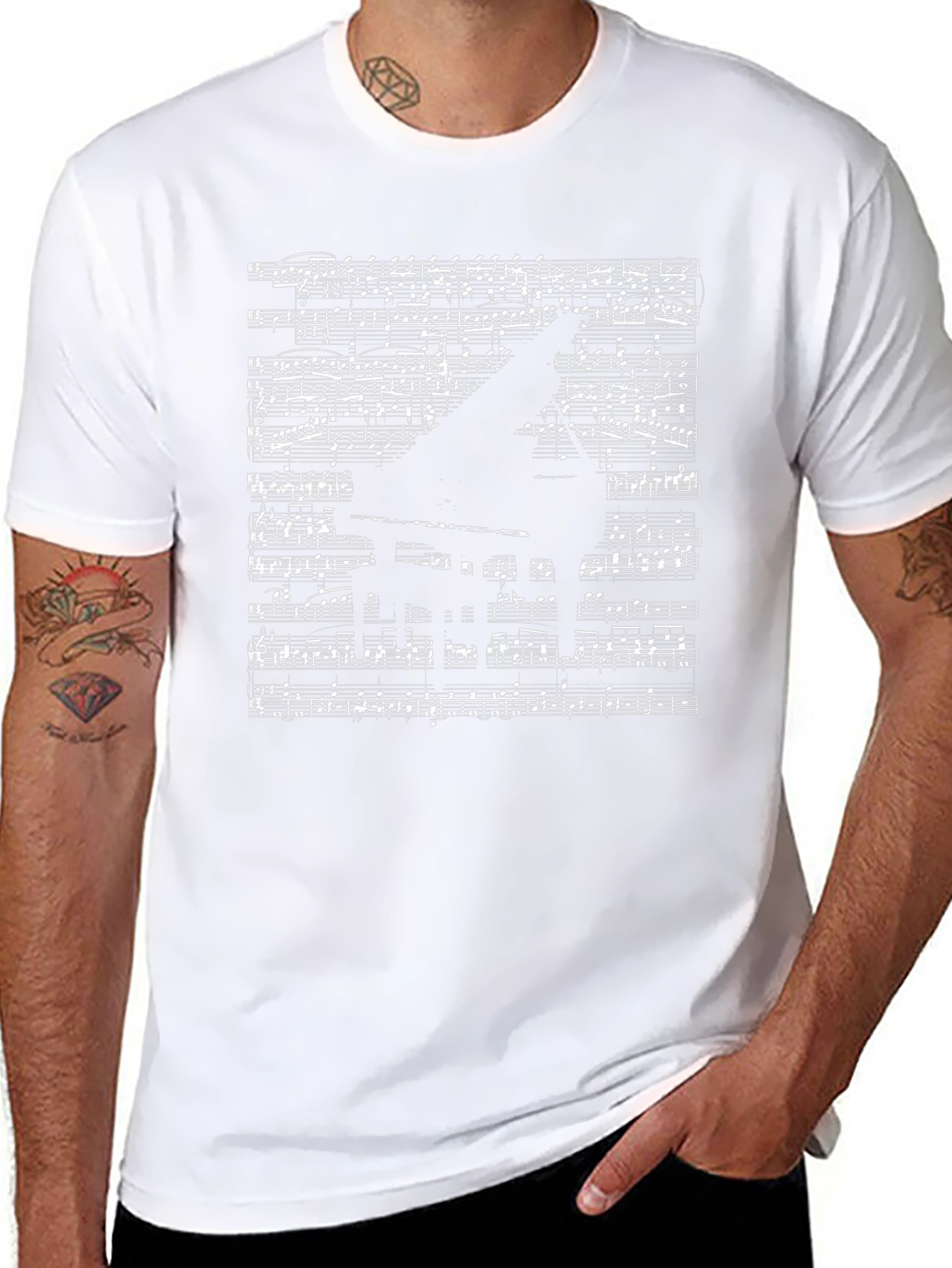 Musical Piano Sheet Music Graphic T-Shirt