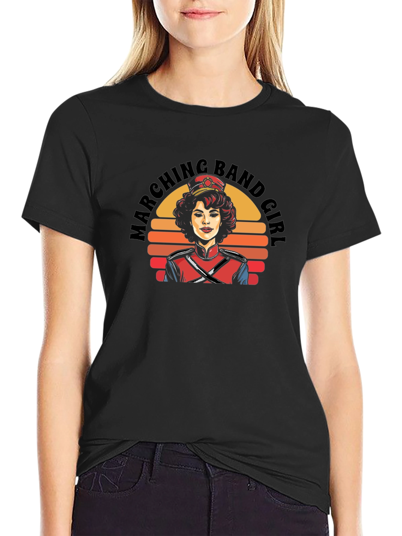 Marching Band Girl Retro Graphic T-Shirt