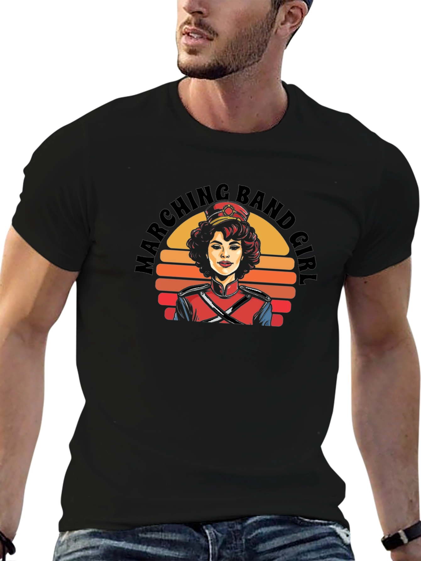 Marching Band Girl Retro Graphic T-Shirt