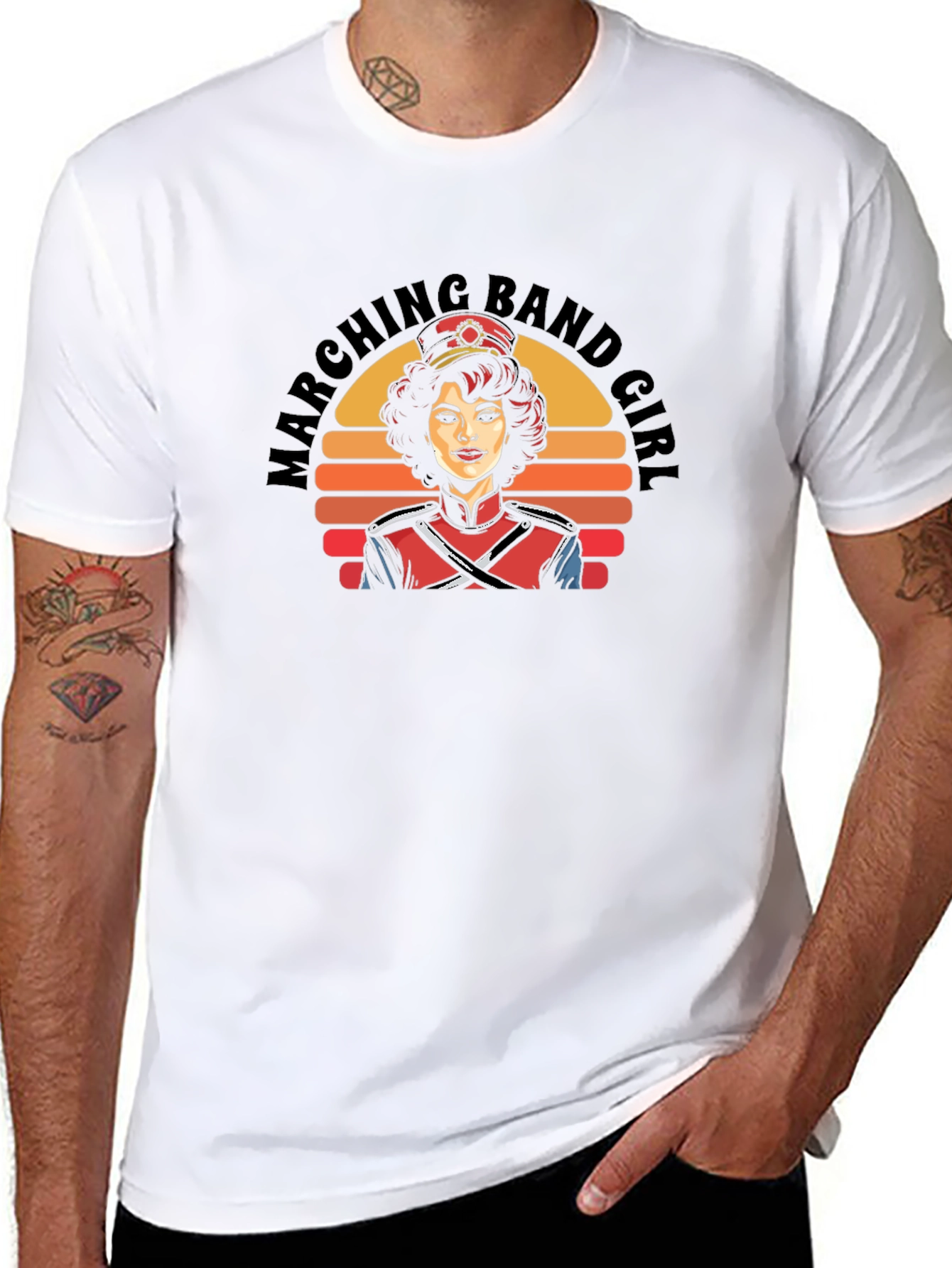 Marching Band Girl Retro Graphic T-Shirt