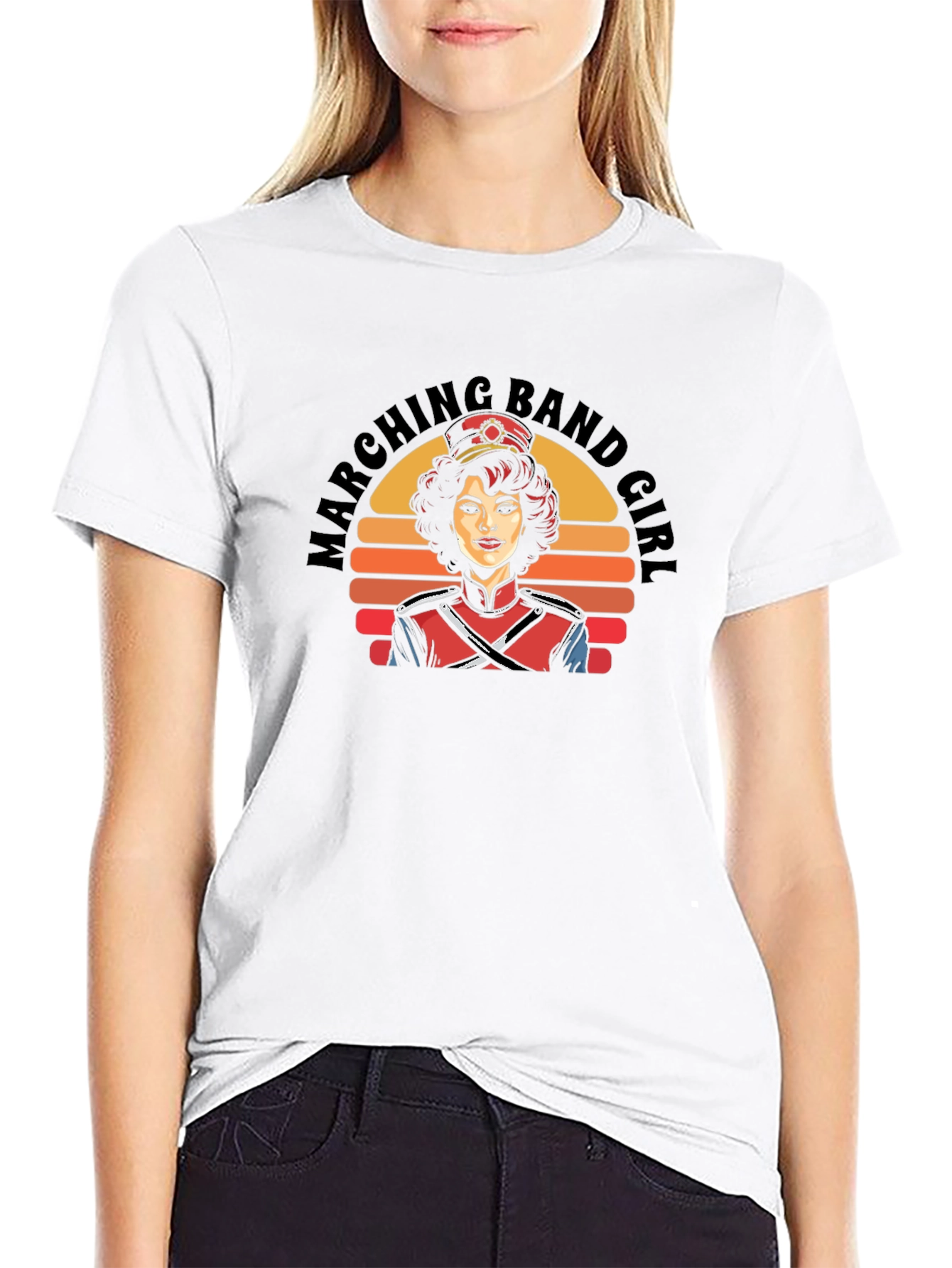 Marching Band Girl Retro Graphic T-Shirt