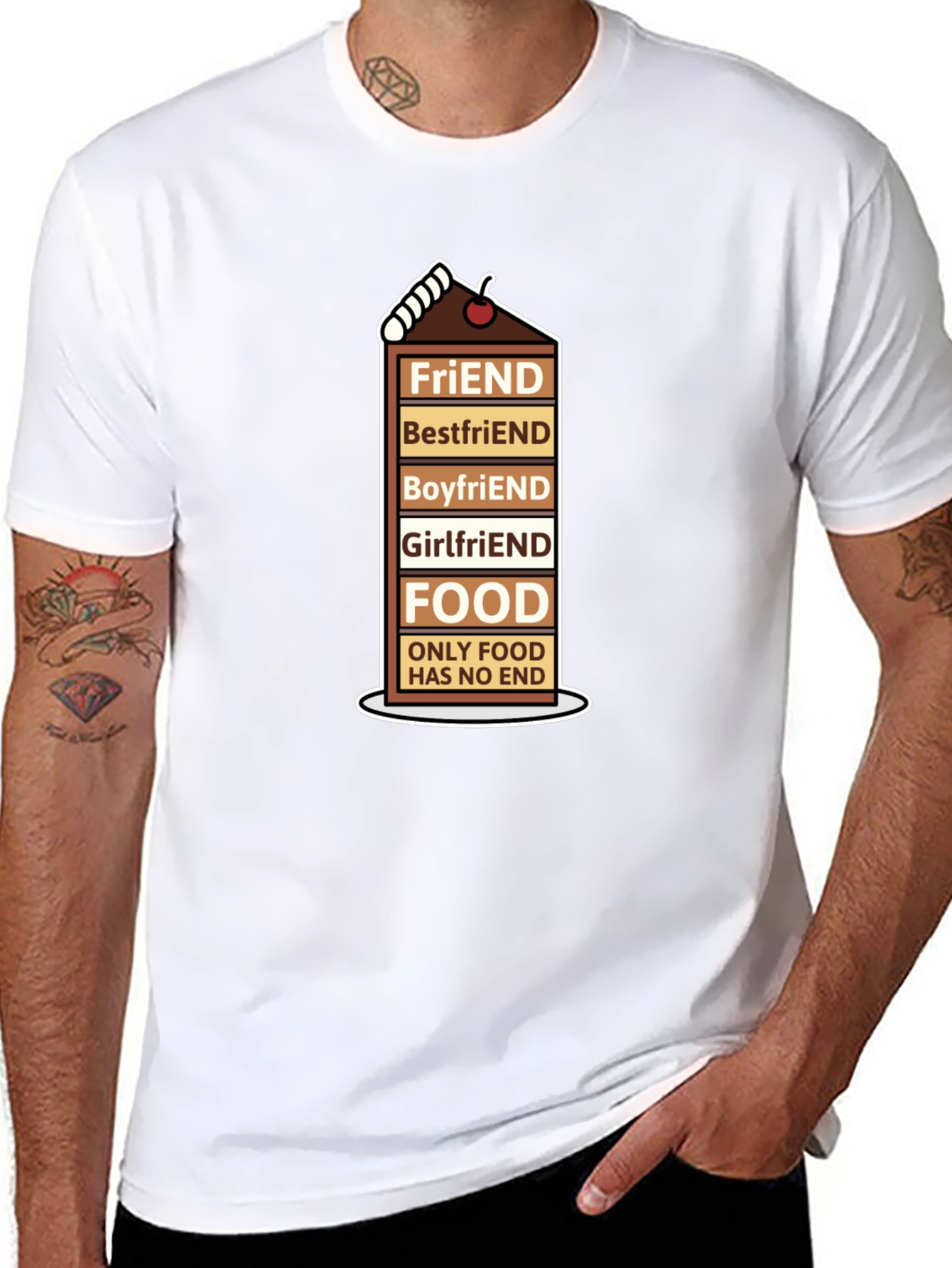 Foodie Humor T-Shirt - Friends Food Forever