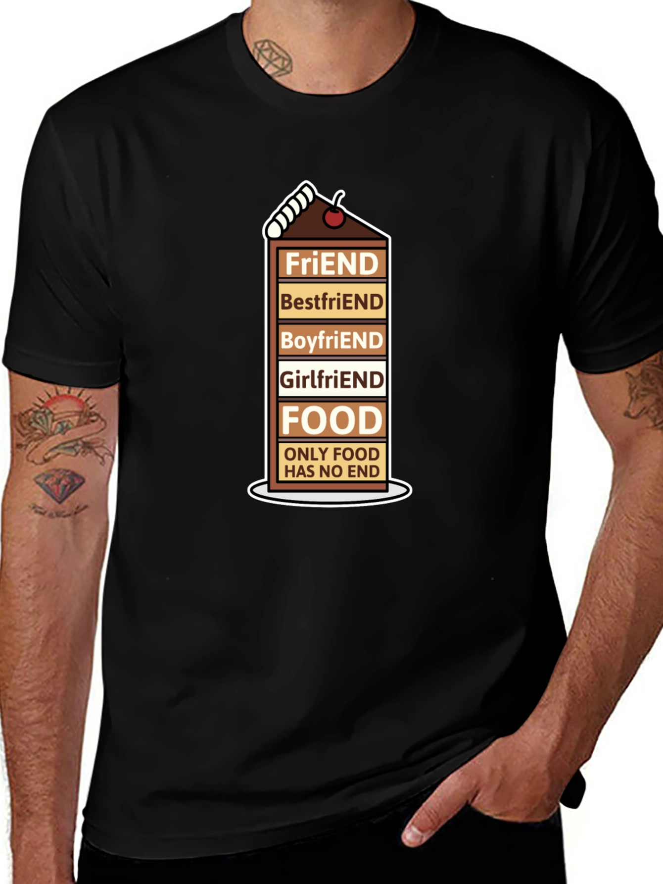 Foodie Humor T-Shirt - Friends Food Forever