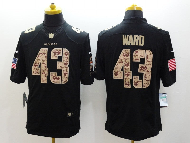 Men's Denver Broncos TJ Ward #43 Black Game Player Jerseys