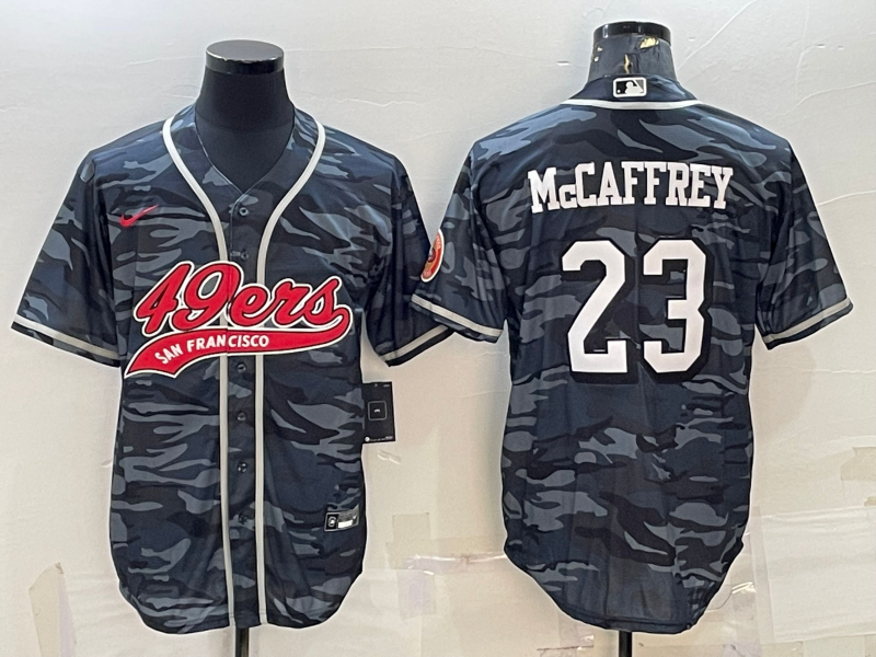 Men's San Francisco 49ers Christian McCaffrey #23 Grey Camouflage Game Jerseys Joint Edition