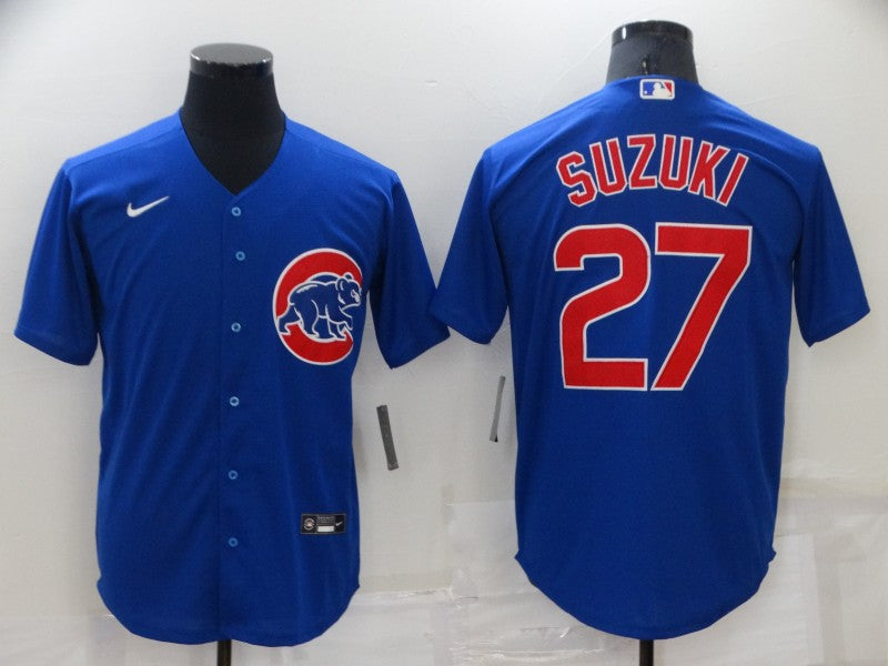 Men's Chicago Cubs Seiya Suzuki #27 Blue Replica Baseball Jerseys