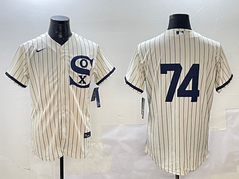 Men's Chicago White Sox Eloy Jimenez #74 Cream Replica Player Jerseys