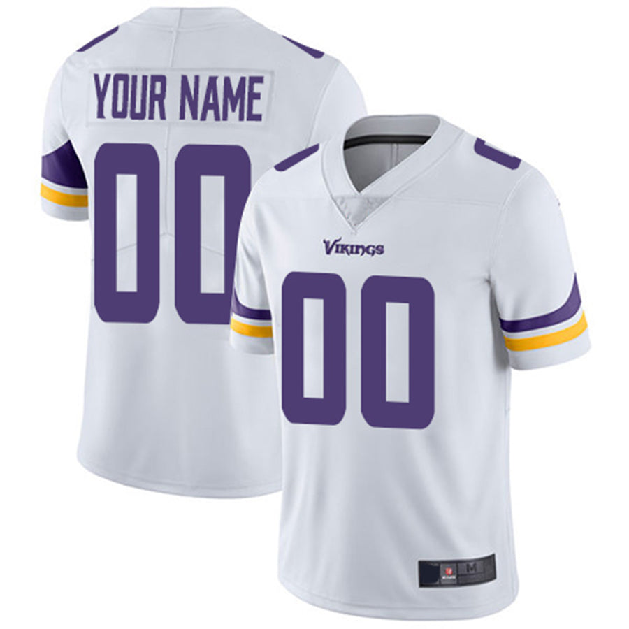 Custom1 Minnesota Vikings Road White Vapor Untouchable Limited Jerseys Stitched Jerseys American Football Jerseys