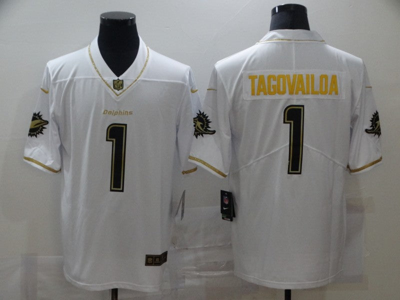 Men's Miami Dolphins Tua Tagovailoa #1 White Game Player Jerseys