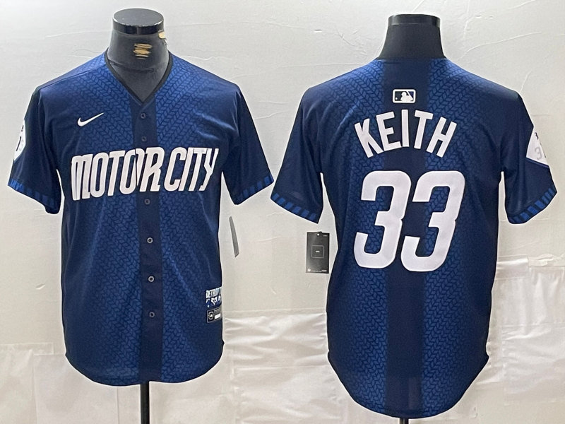 Men's Detroit Tigers Colt Keith #33 Navy 2024 City Connect Limited Jerseys