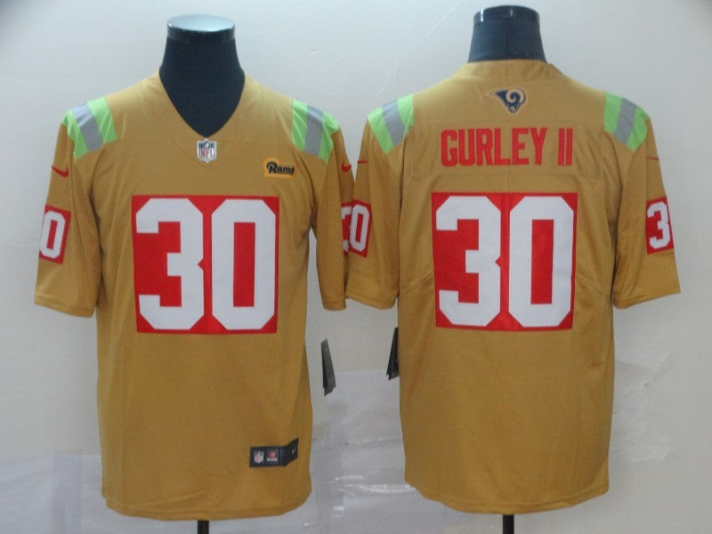 Men's Los Angeles Rams Todd Gurley II #30 Yellow City Edition Game Jerseys