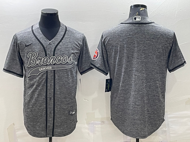 Men's Denver Broncos Gray Blank Game Jerseys