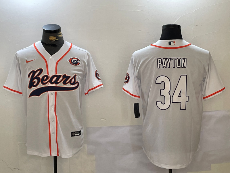Men's Chicago Bears Walter Payton #34 White Player Jerseys