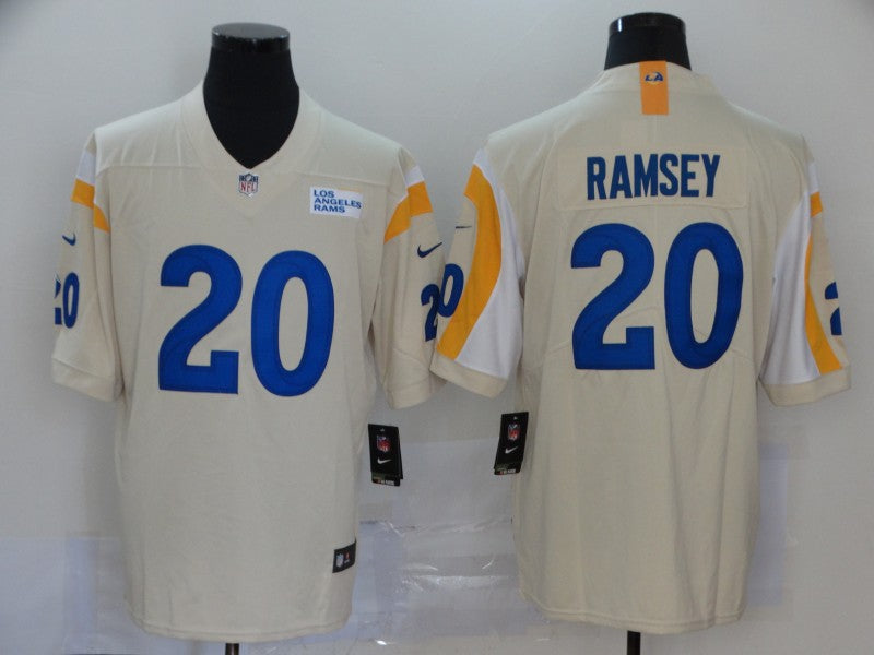 Men's Los Angeles Rams Jalen Ramsey #20 Beige Vapor Limited Jerseys